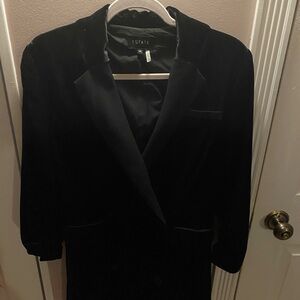 1. State Black Velvet Blazer Classic Lapel